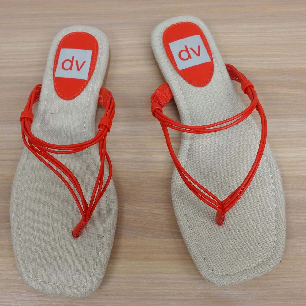 Beach Minimalist Strappy Thong Sandals Womens 6 Red Preppy Summer DV Dolce Vita